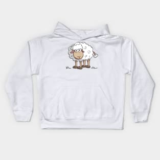 Illustration of a happy sheep Kids Hoodie